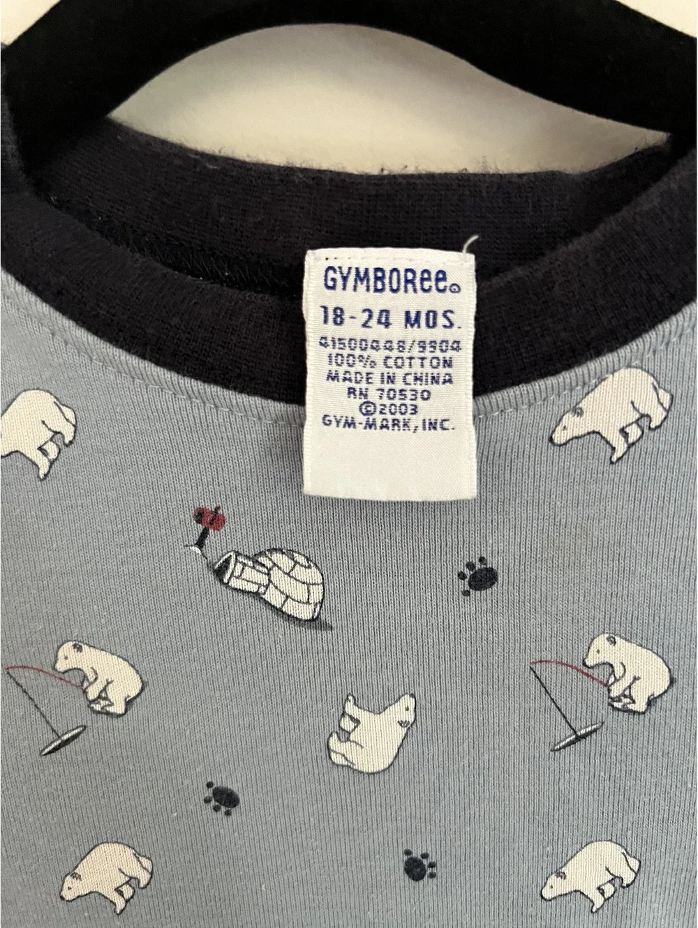 Vintage Y2K Gymboree 2003 Polar Bear Long Sleeve Bodysuit